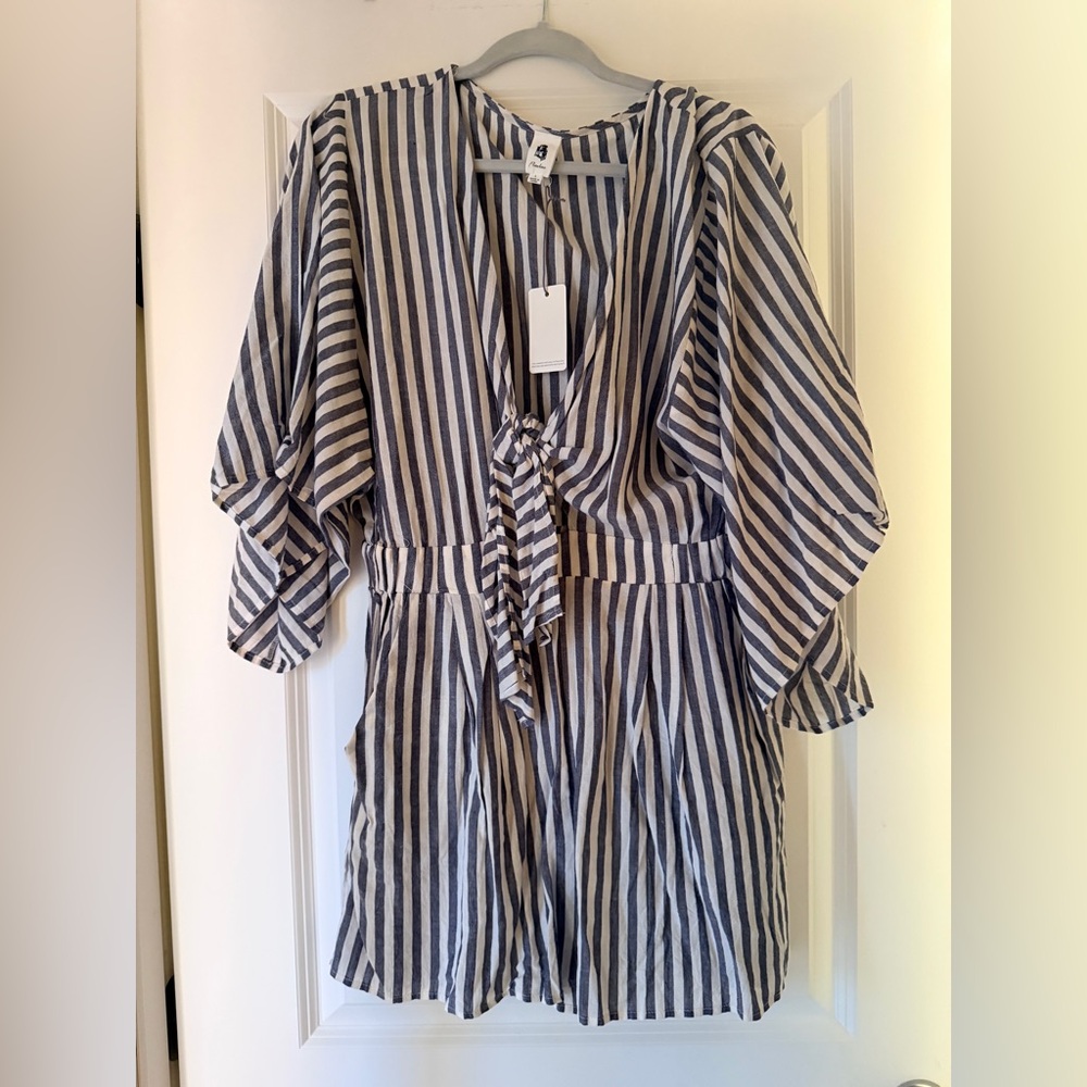 Striped Blue and White Romper